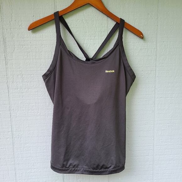 Reebok Single Strap Workout Tank Top Black Large - Picture 1 of 9